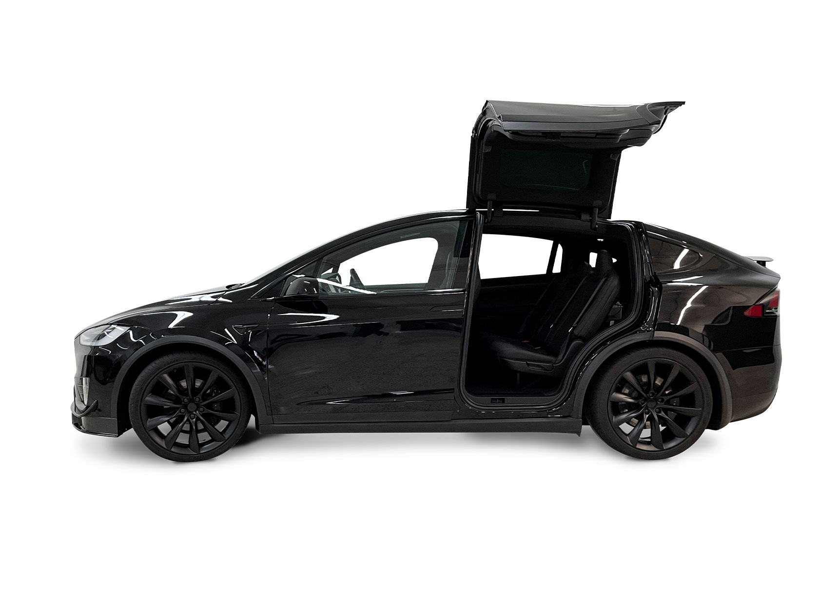 Hochzeitsauto mieten Schorndorf: Tesla Model X Seitenansicht